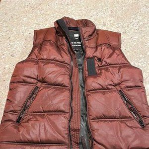 Mens G-Star Raw Whistler Padded Vest, XS, Burgundy